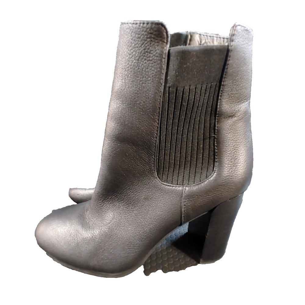 Kenneth Cole Women's Size 9 Black Leather Ankle Bootie Zipper Block Heel Shoe
